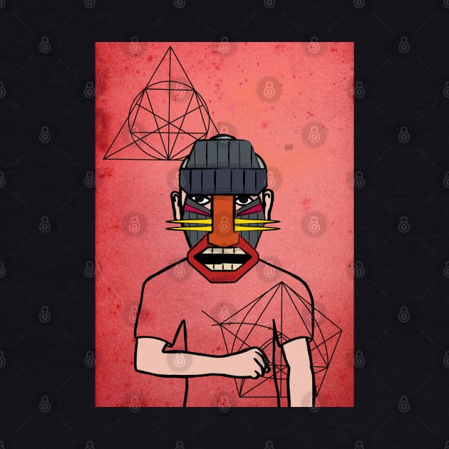 Experience NFT Character - MaleMask Davinci with Hawaiian Eyes on TeePublic by Hashed Art